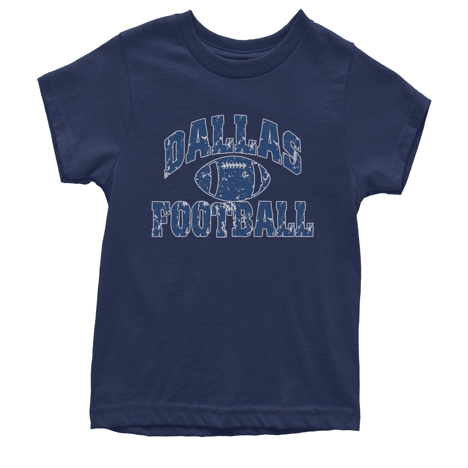 Dallas Distressed Football Youth T-shirt Navy Blue