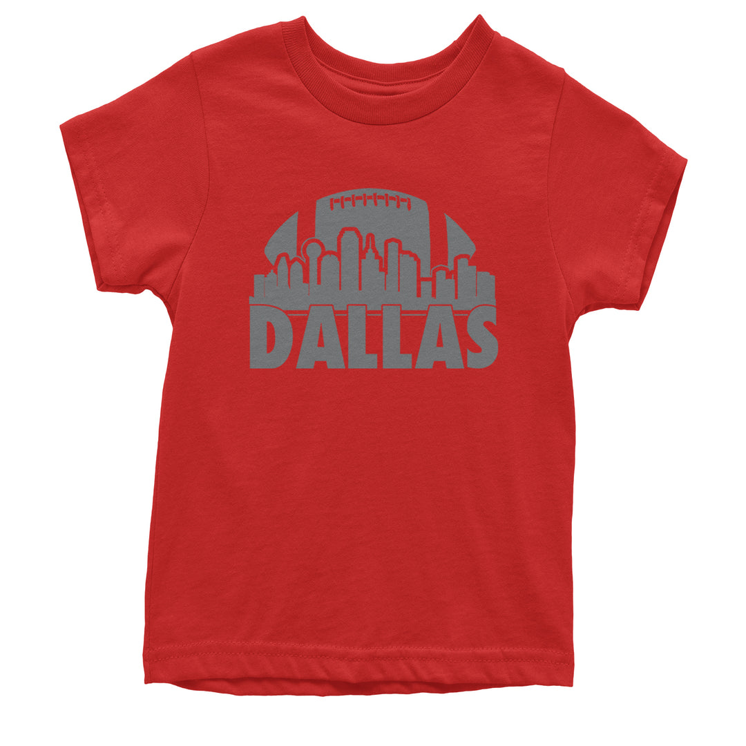 Dallas Texas Skyline Youth T-shirt Red