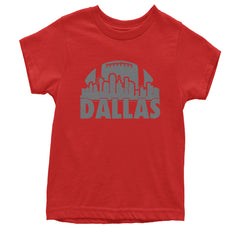 Dallas Texas Skyline Youth T-shirt Red