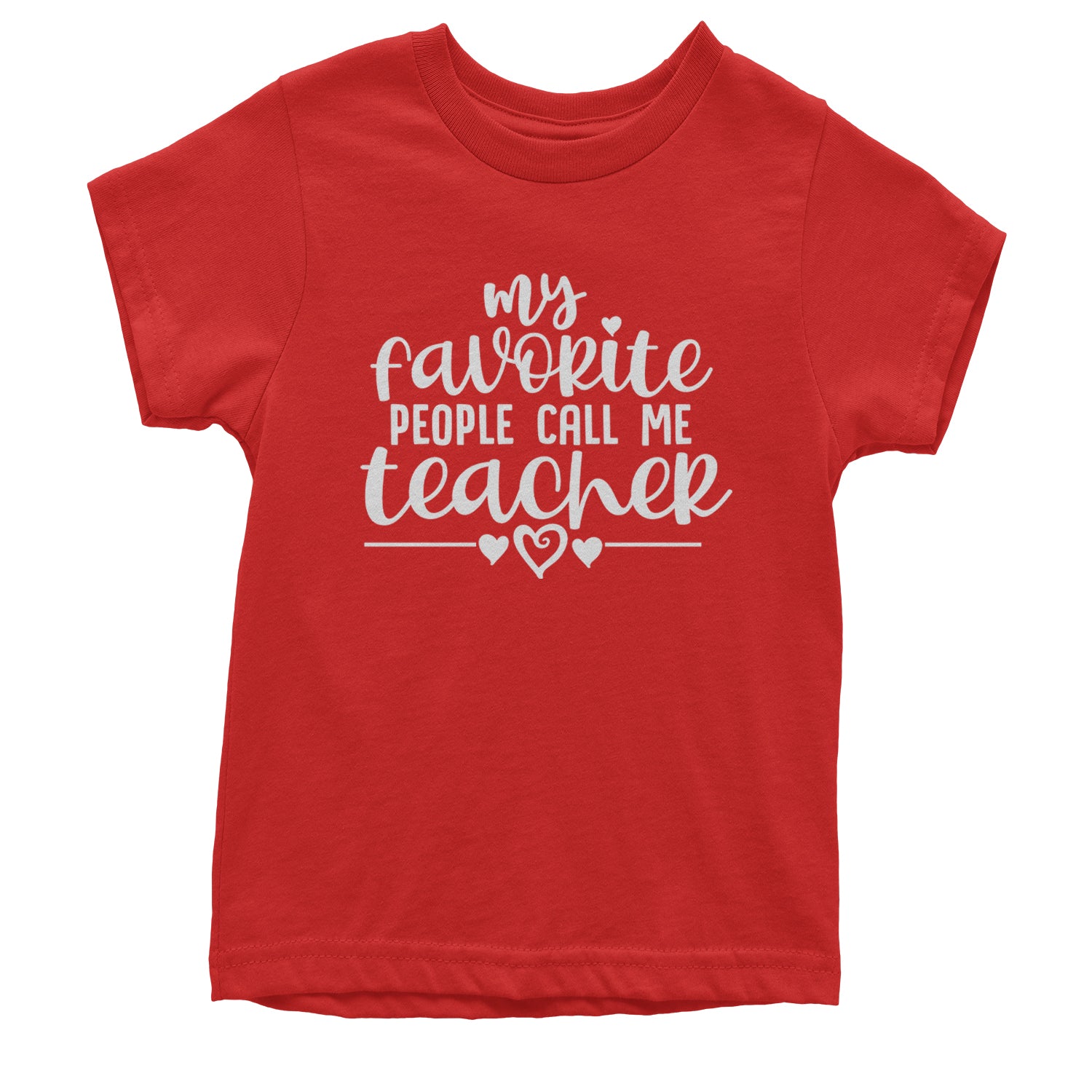 My Favorite People Call Me Teacher Youth T-shirt Red