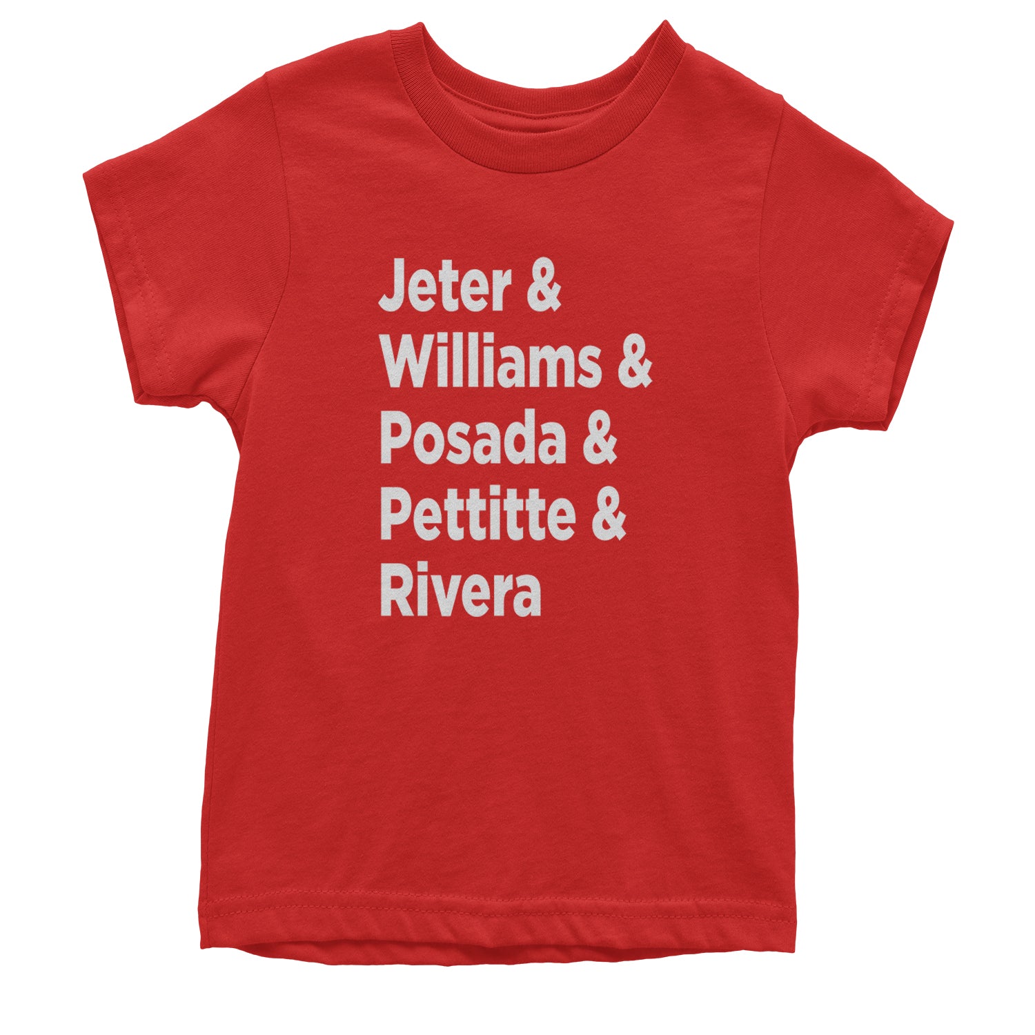 Jeter & Williams & Posada & Pettitte & Rivera Youth T-shirt Red