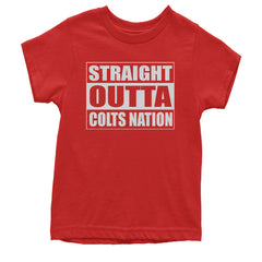 Straight Outta Colts Nation Football  Youth T-shirt Red