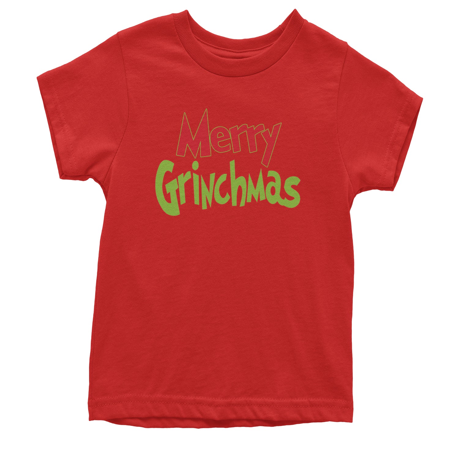 Merry Grinchmas Jolly Merry Christmas Youth T-shirt Red