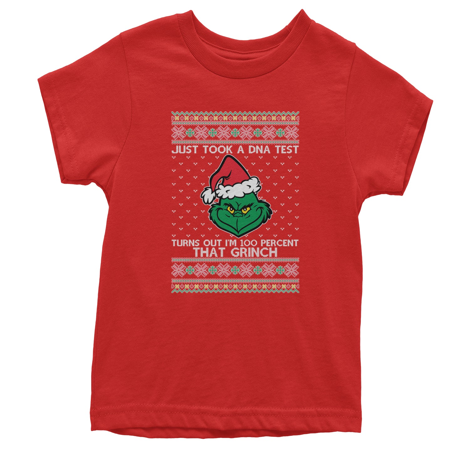 One Hundred Percent That Gr-nch Ugly Christmas Youth T-shirt Red