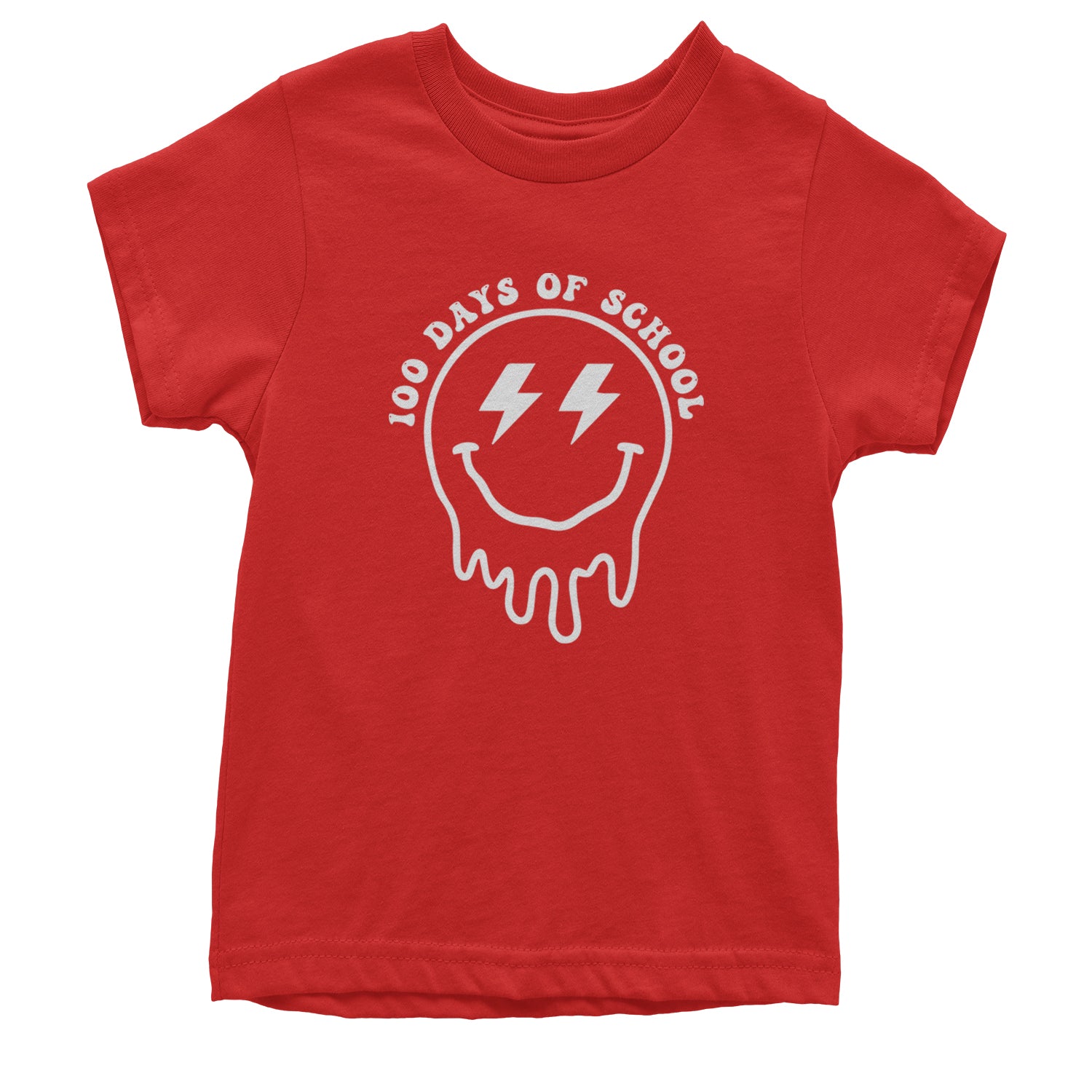 Melting Smile Face 100 Days Of School Youth T-shirt Red