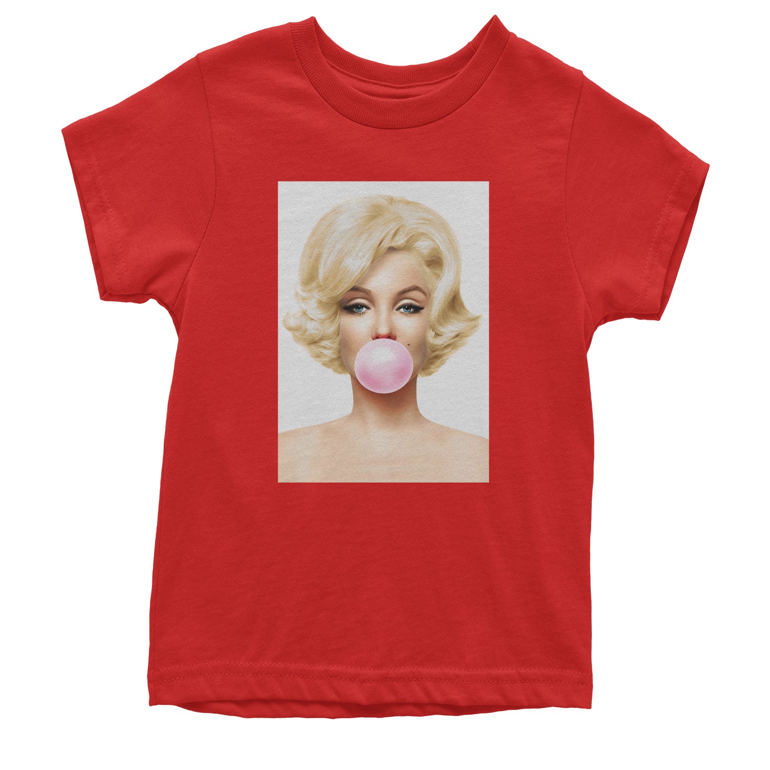 Ms. Monroe Pink Bubble Gum American Icon Youth T-shirt Red