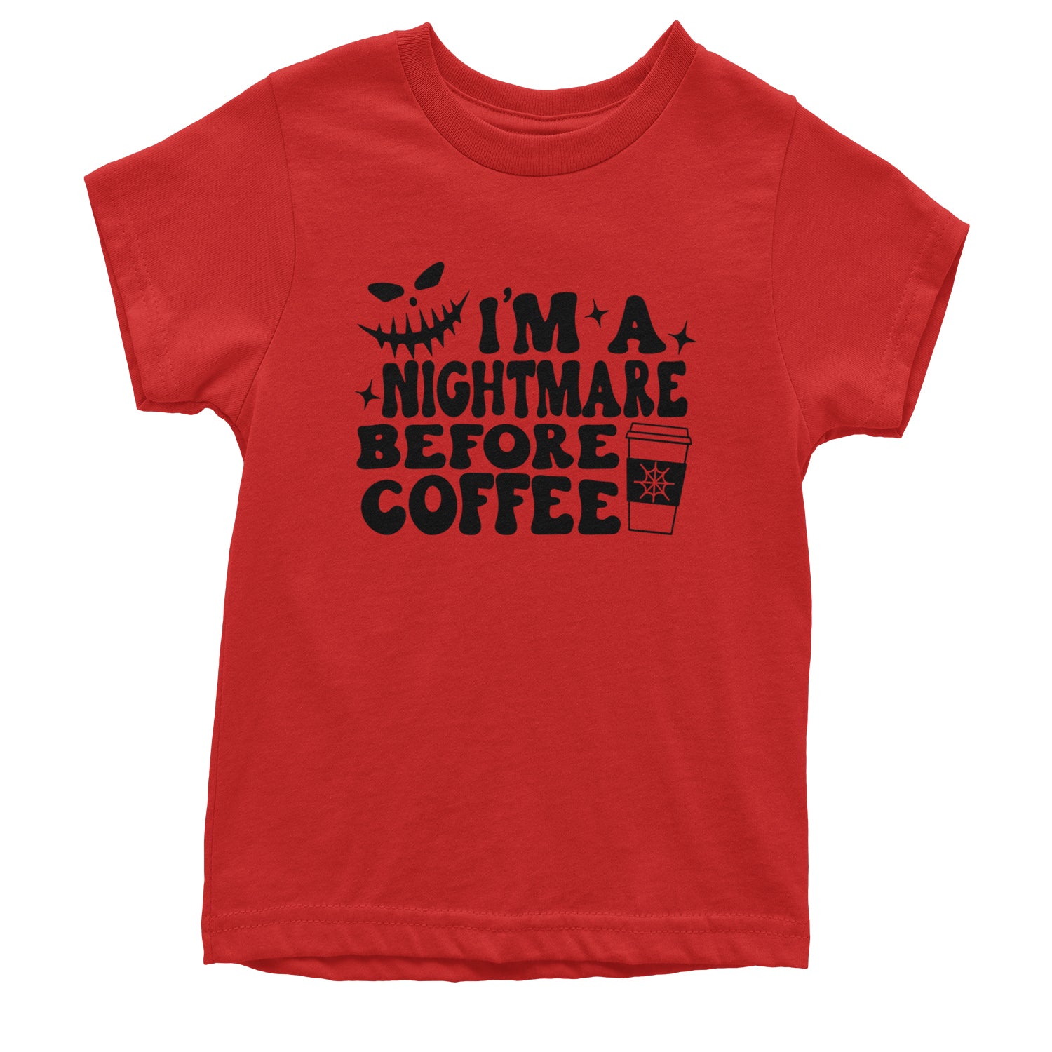 I'm A Nightmare Before Coffee Youth T-shirt Red