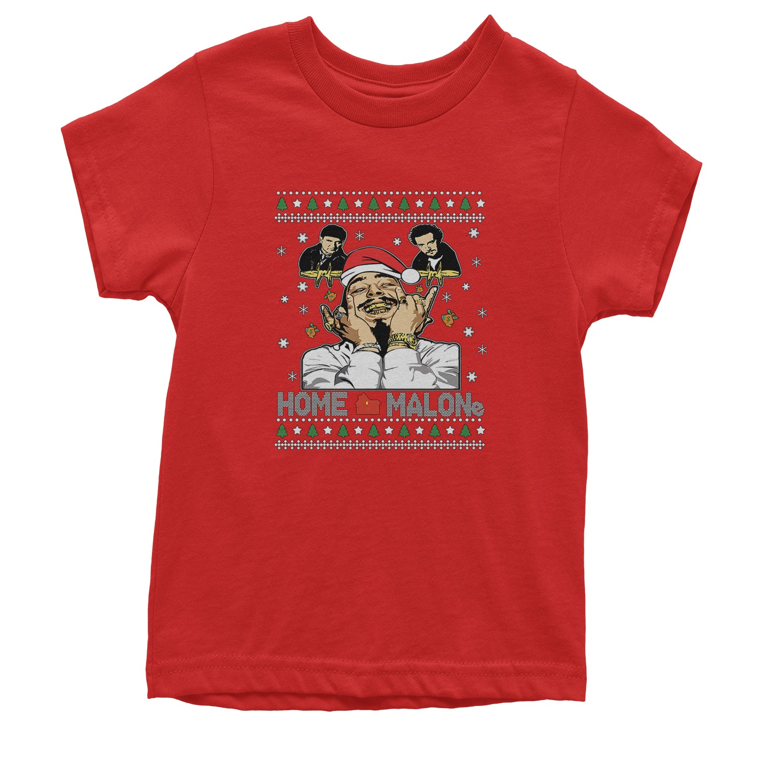 Home Malone Ugly Christmas Youth T-shirt Red