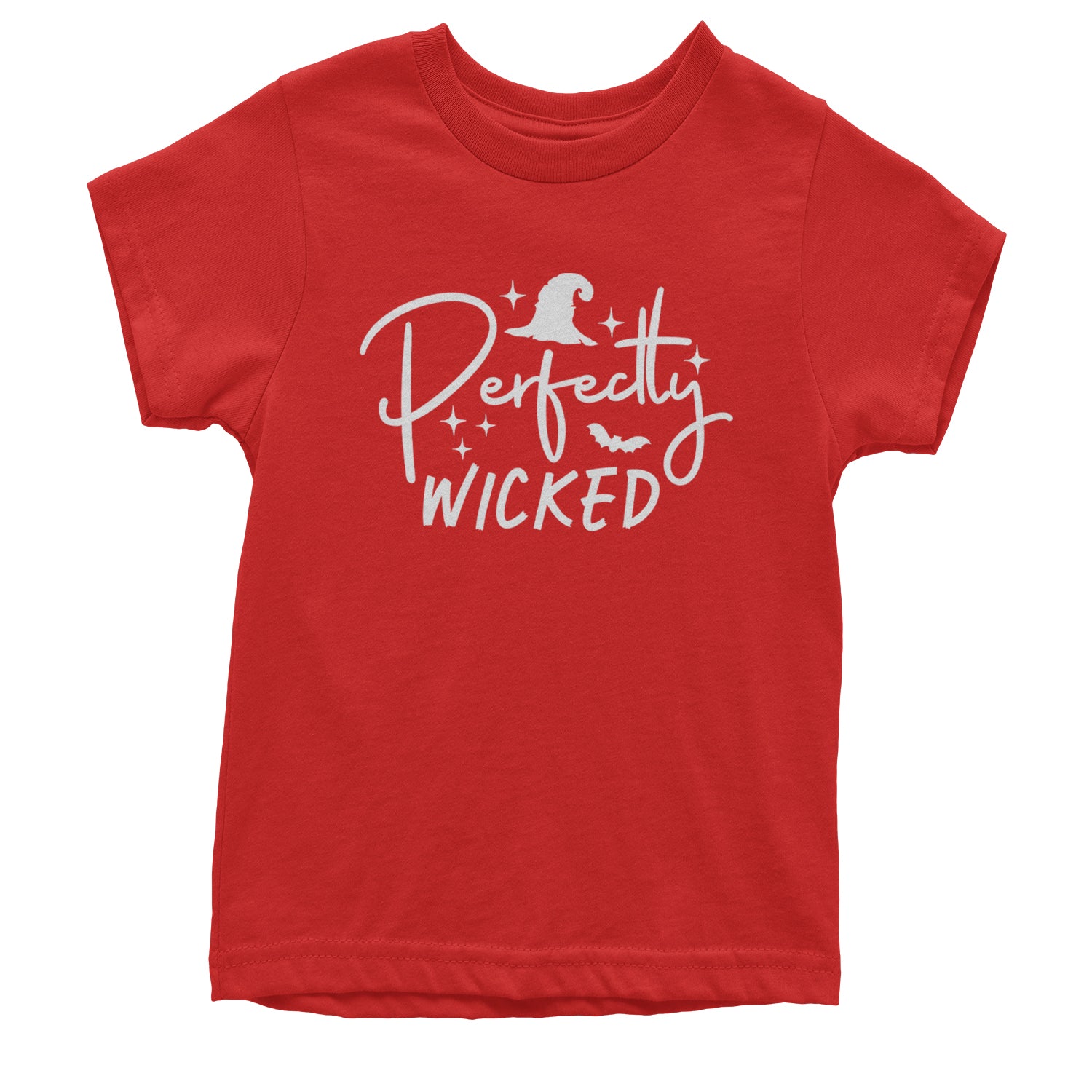 Perfectly Wicked Witchy Halloween Youth T-shirt Red