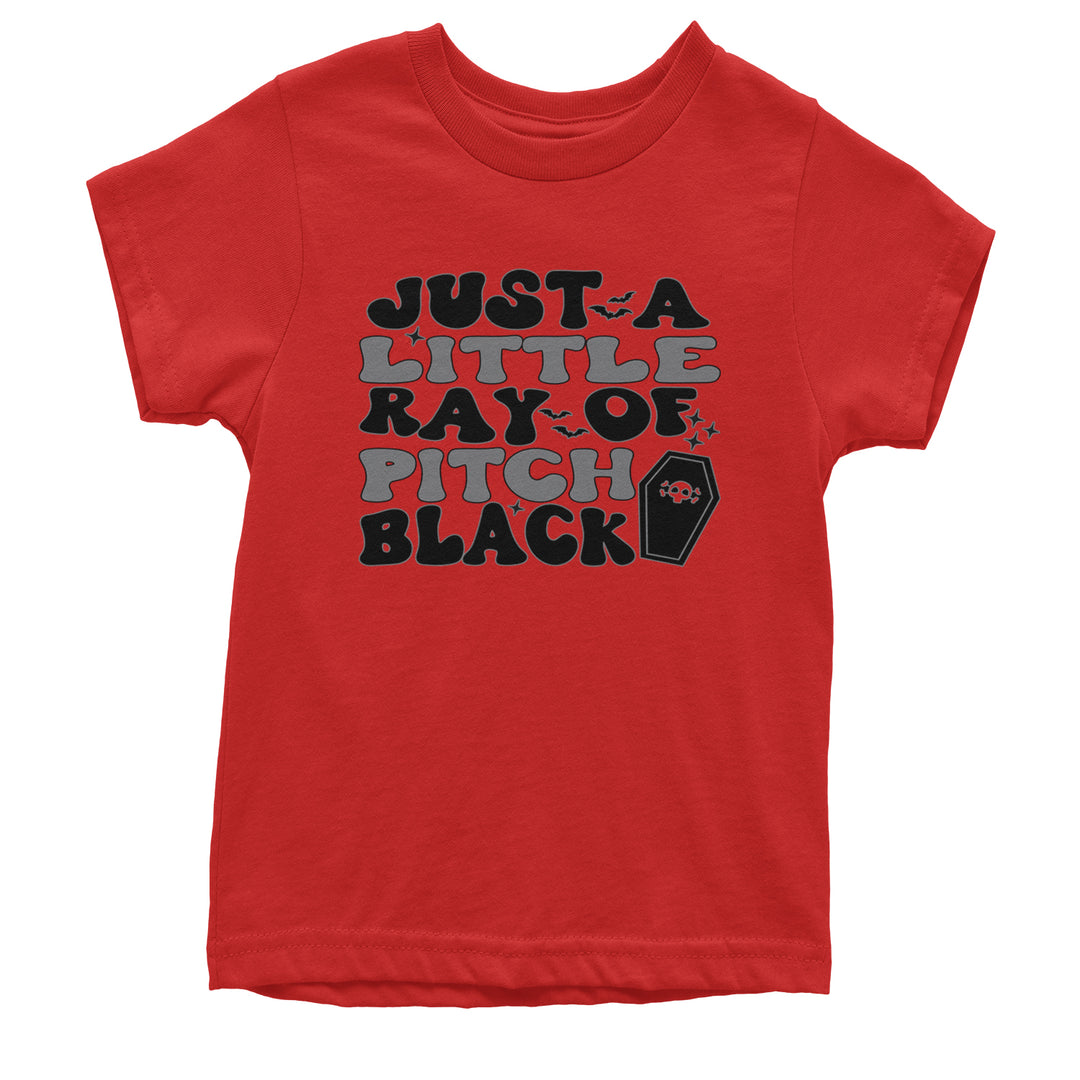 Just A Little Ray of Pitch Black graphic on Kids' Heavyweight Cotton T-Shirt alternate view 7