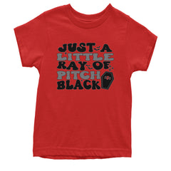 Just A Little Ray of Pitch Black graphic on Kids' Heavyweight Cotton T-Shirt alternate view 7
