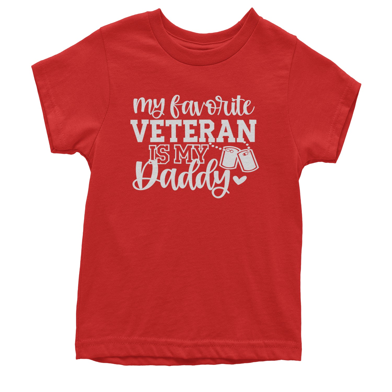 My Favorite Veteran Is My Daddy Youth T-shirt Red