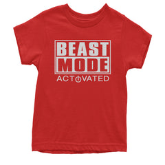 Activated Beast Mode Workout Gym Clothing Youth T-shirt Red