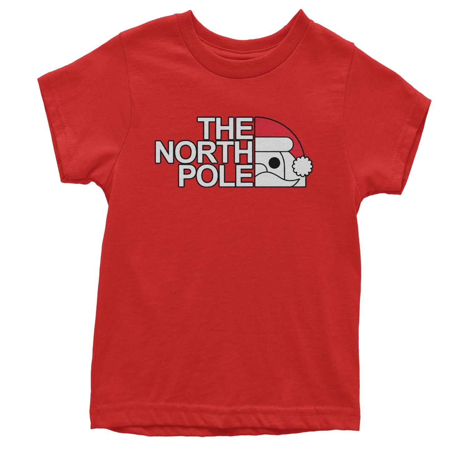 The North Pole Santa Face Youth T-shirt Red