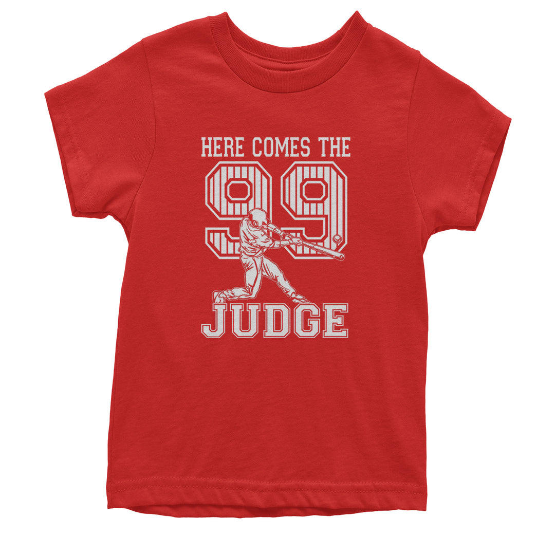 Here Comes The Judge 99 NY Baseball  Youth T-shirt Red