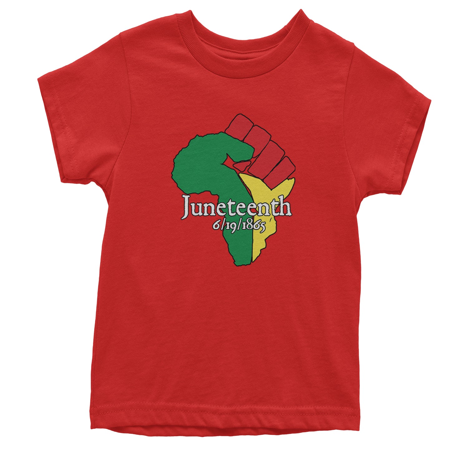 Juneteenth Raised Fist Africa Celebrate Emancipation Day Youth T-shirt Red