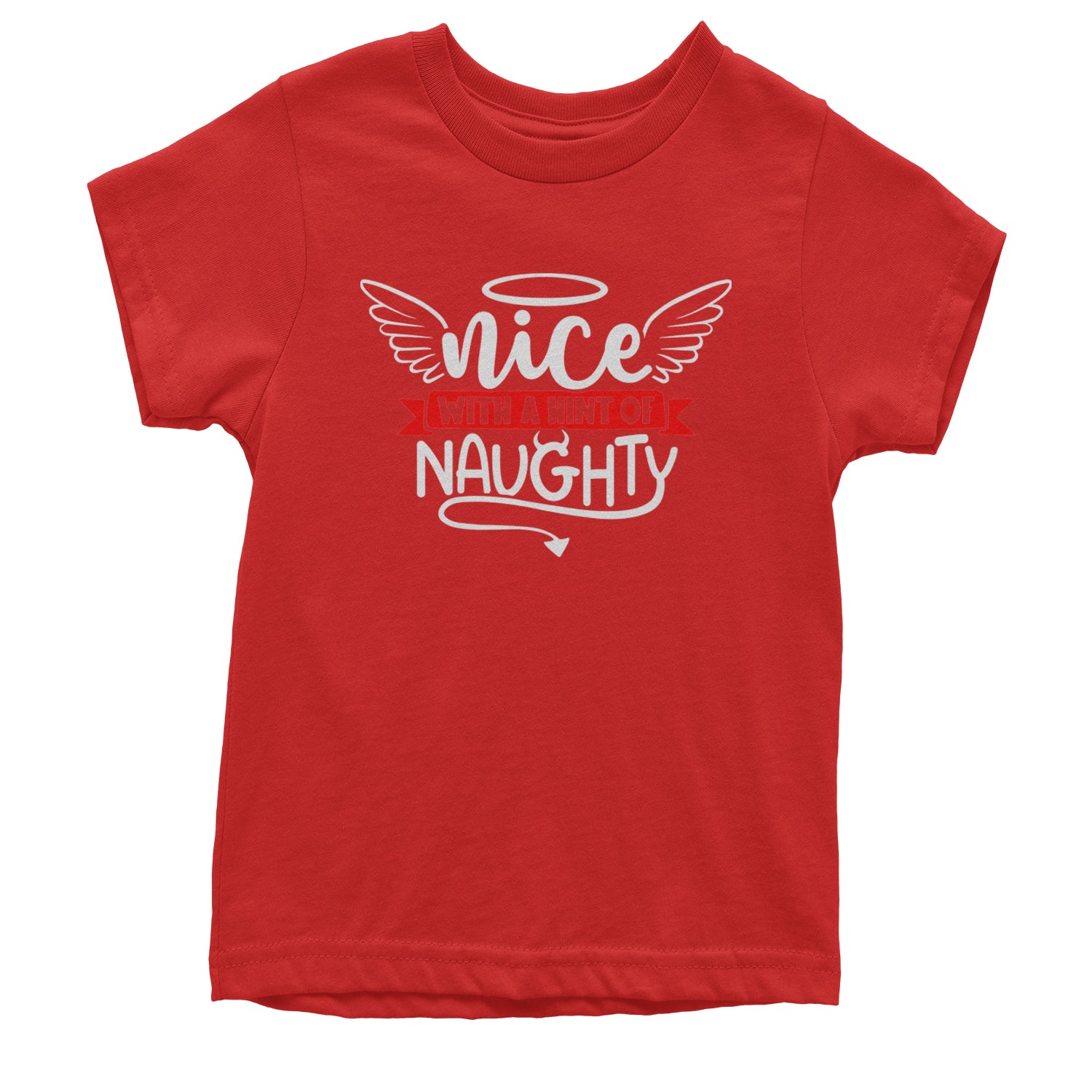 Nice with a Hint of Naughty Christmas Youth T-shirt Red