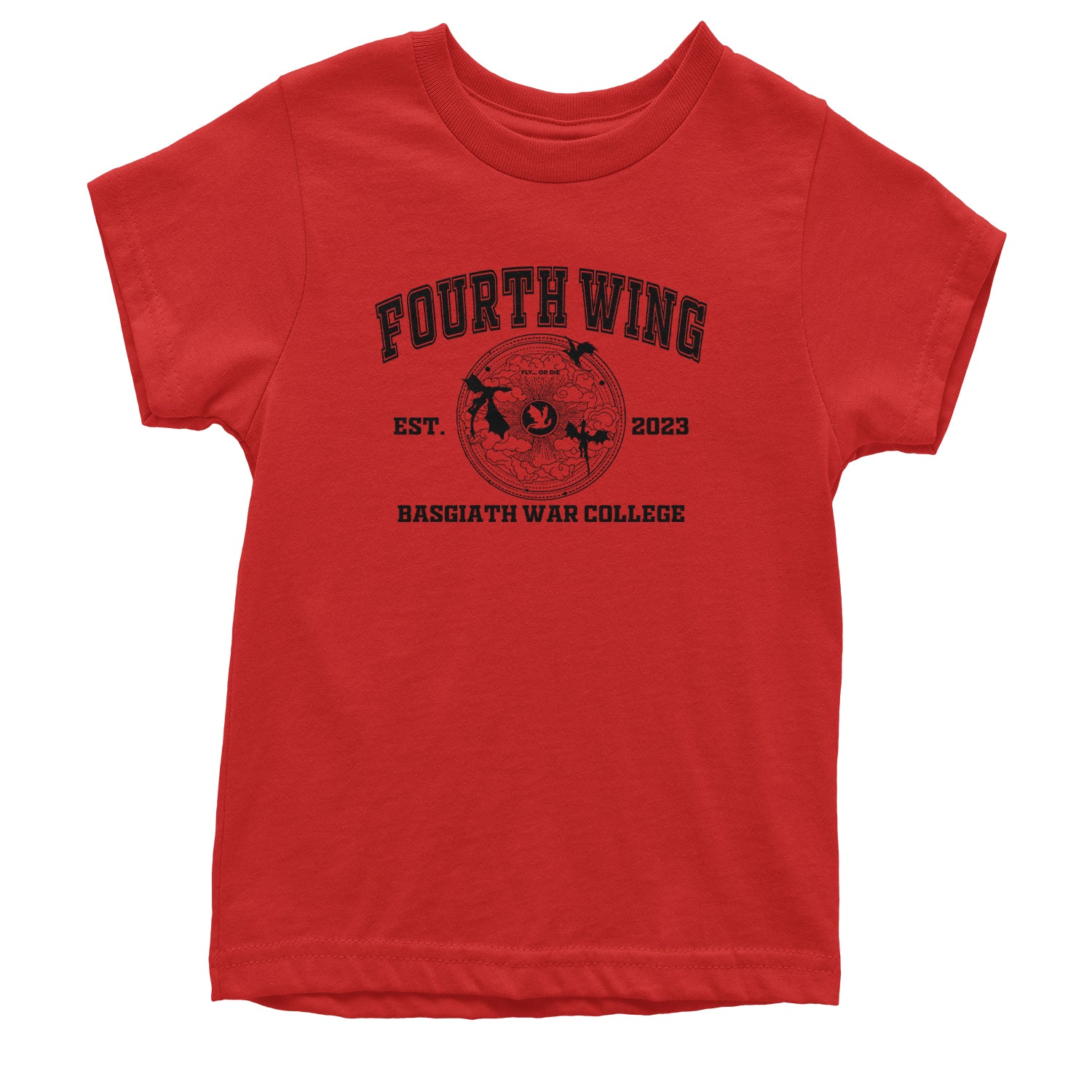 Fourth Wing Basgiath War College Youth T-shirt Red