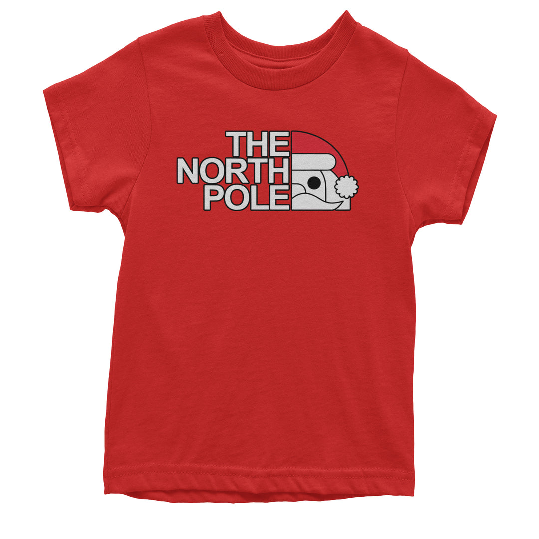 The North Pole Santa Face Youth T-shirt Red