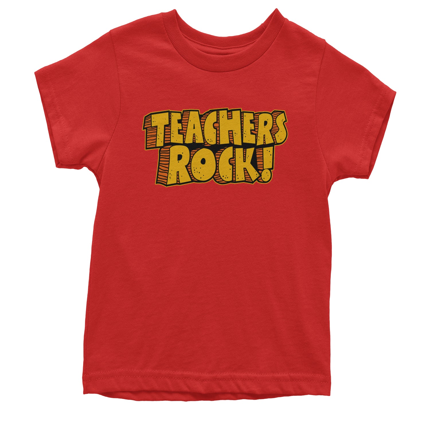 Teachers Rock Retro Youth T-shirt Red