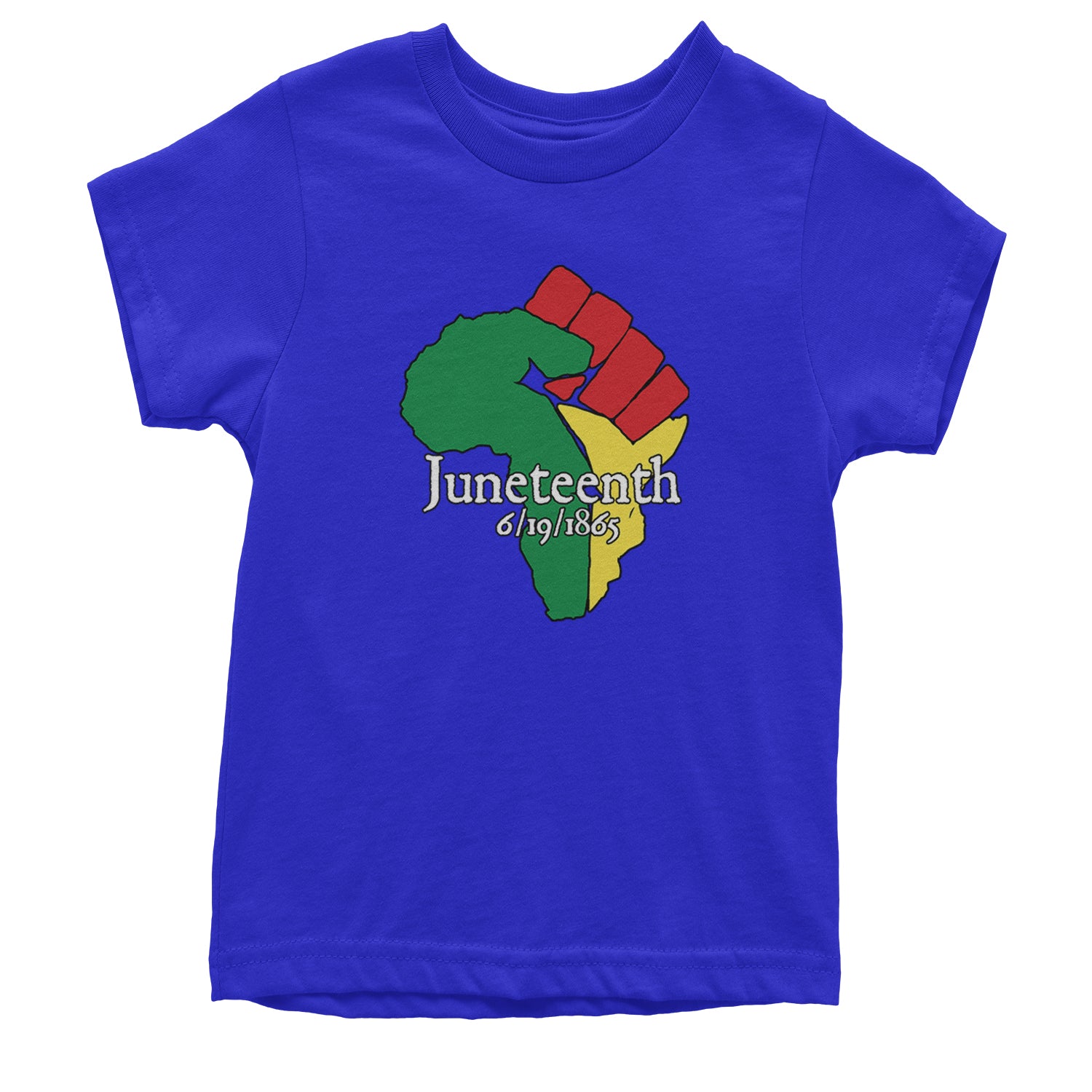 Juneteenth Raised Fist Africa Celebrate Emancipation Day Youth T-shirt Royal Blue