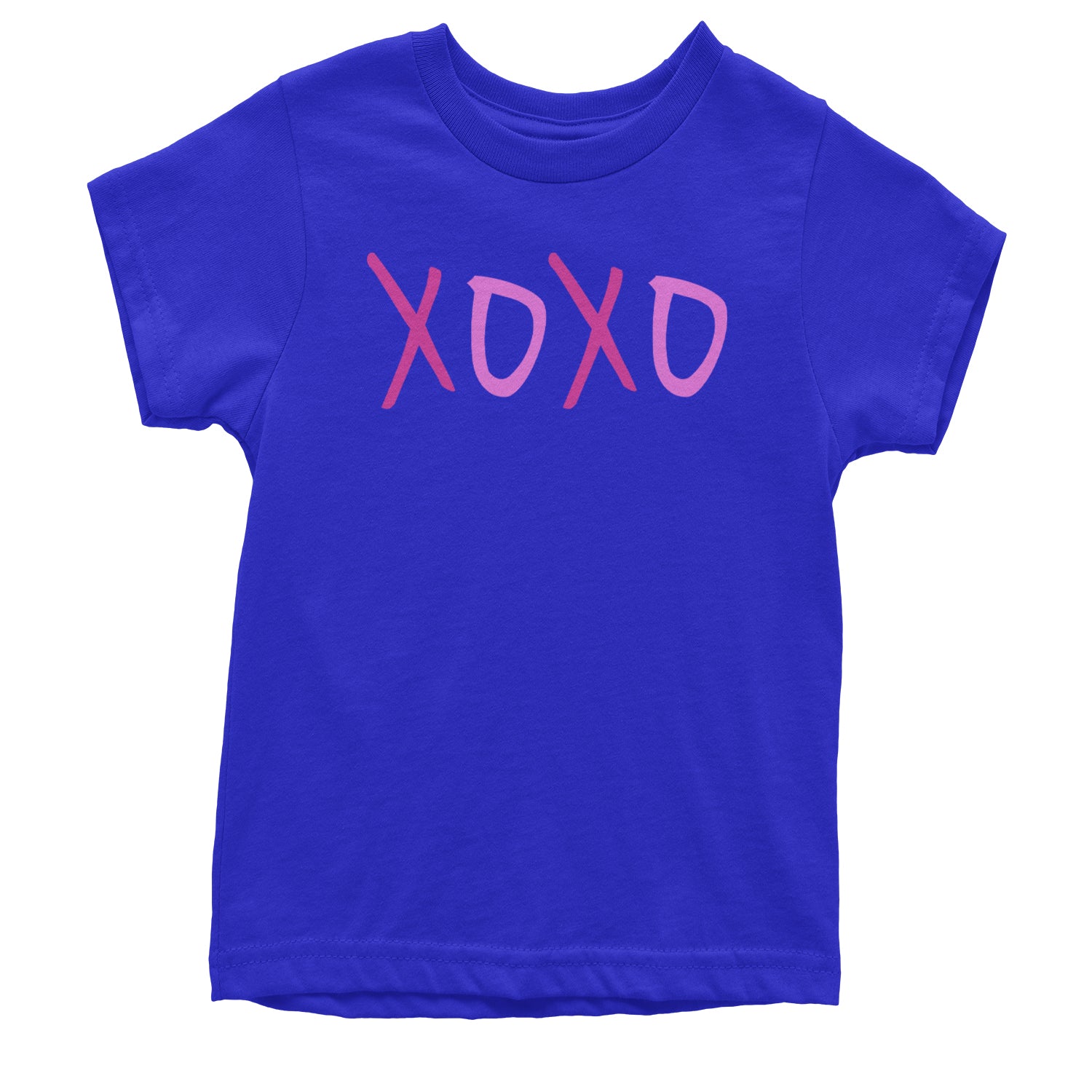 XOXO Pink Print Youth T-shirt Royal Blue