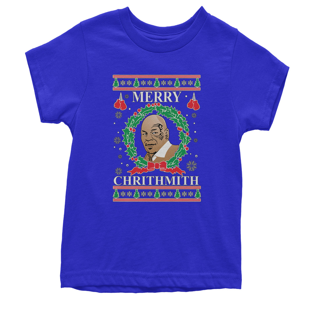 Merry Chrithmith Ugly Christmas Youth T-shirt Royal Blue