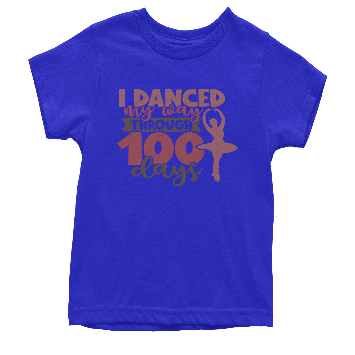 I Danced My Way Through 100 Days Of School Youth T-shirt Royal Blue