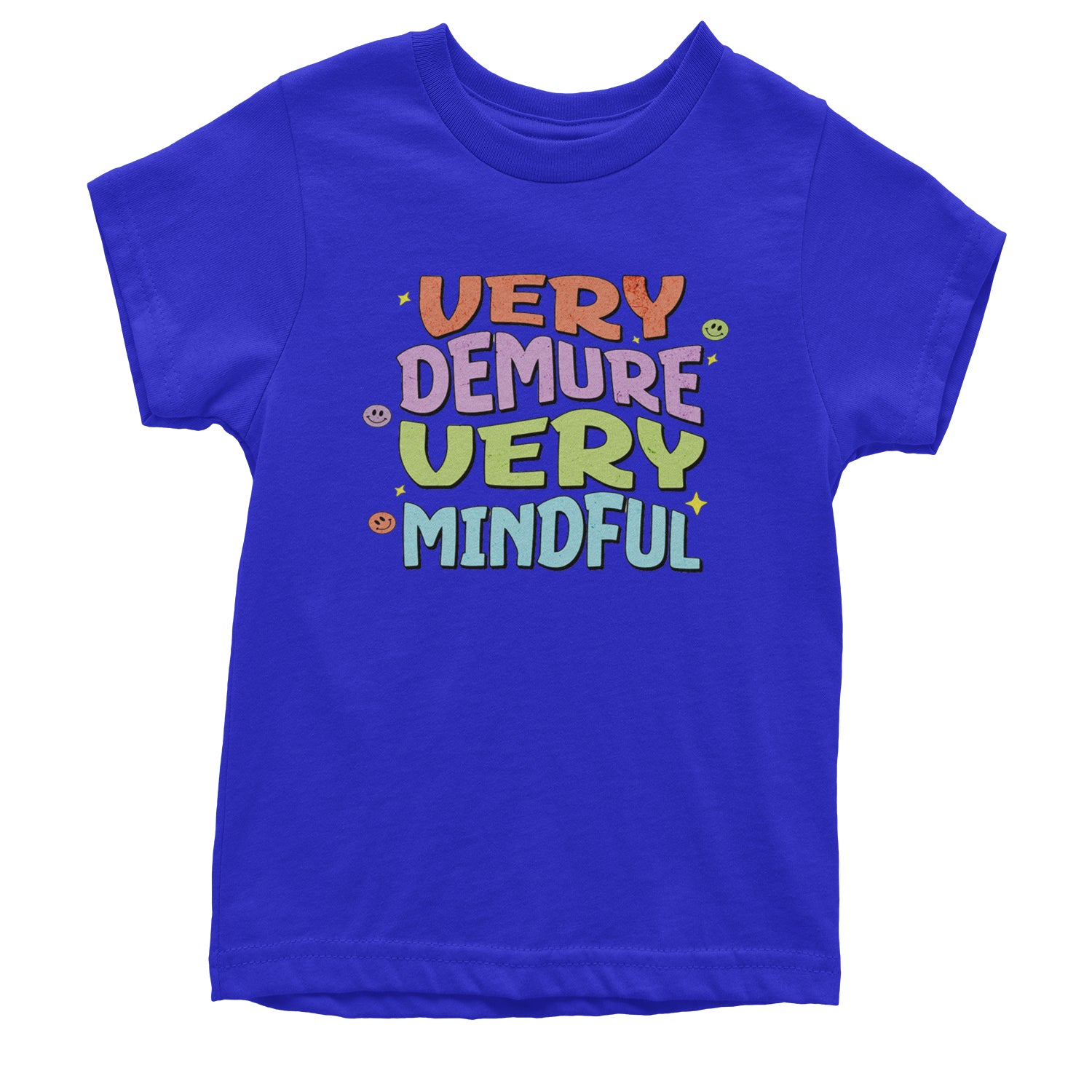 Very Demure, Very Mindful Youth T-shirt Royal Blue