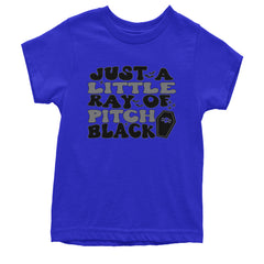 Just A Little Ray of Pitch Black graphic on Kids' Heavyweight Cotton T-Shirt alternate view 8