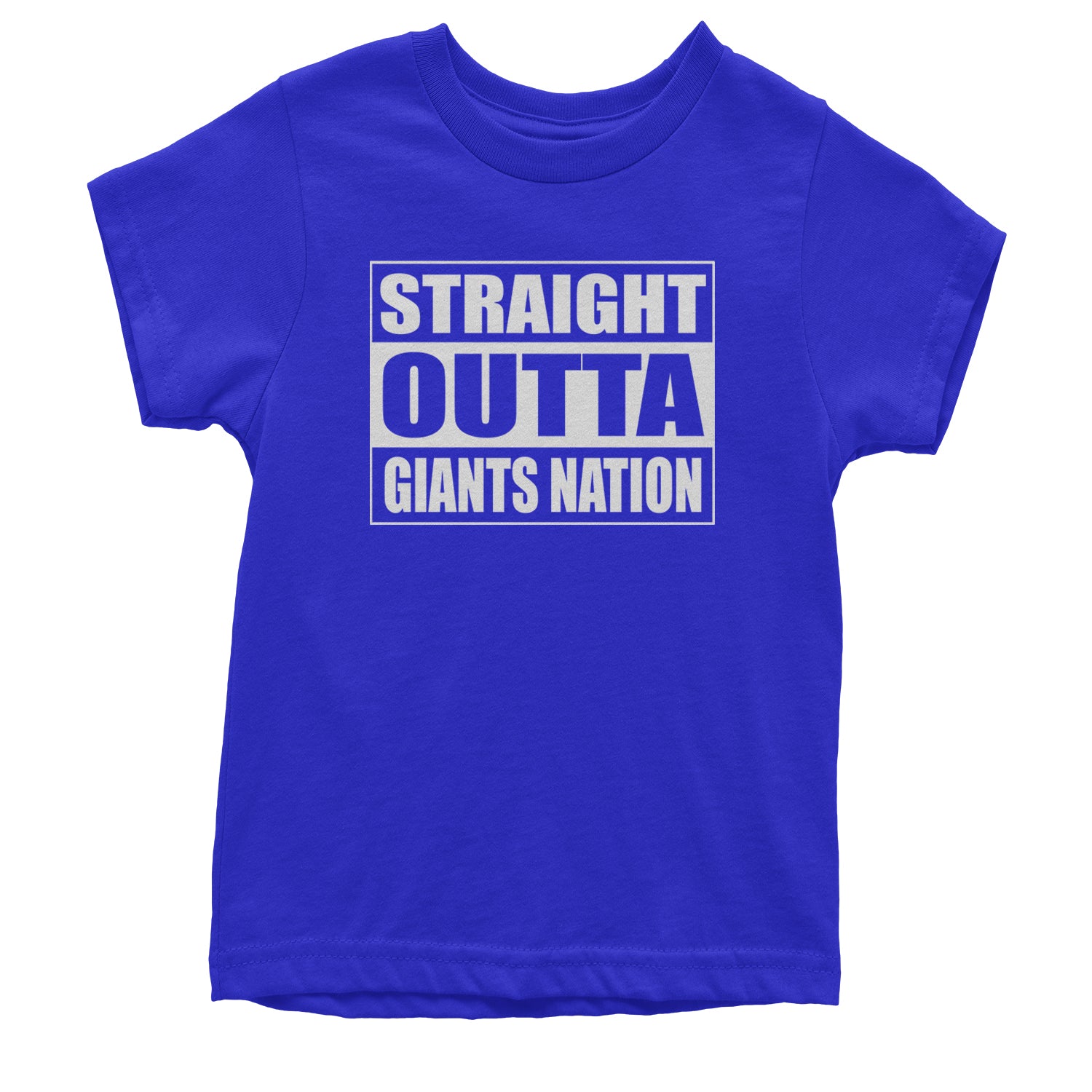 Straight Outta Giants Nation   Youth T-shirt Royal Blue