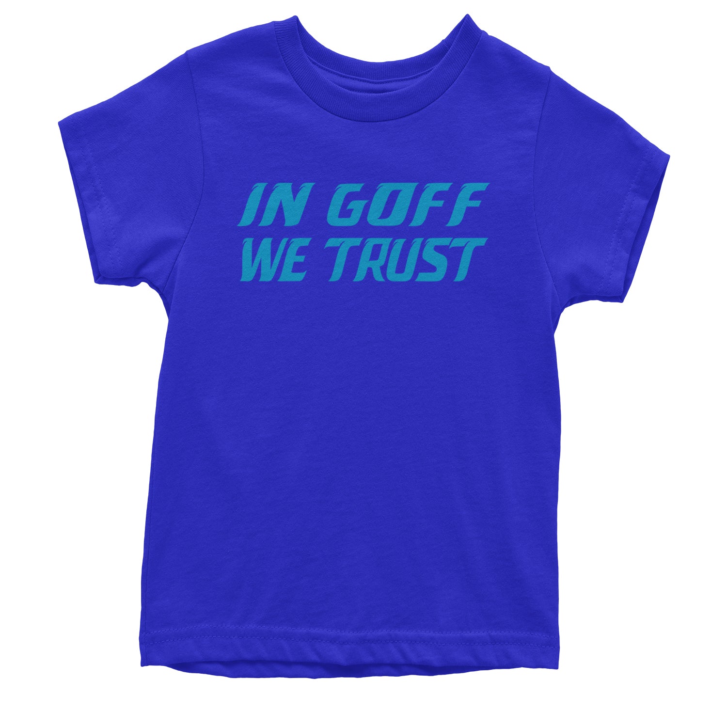 In Goff We Trust Detroit Youth T-shirt Royal Blue