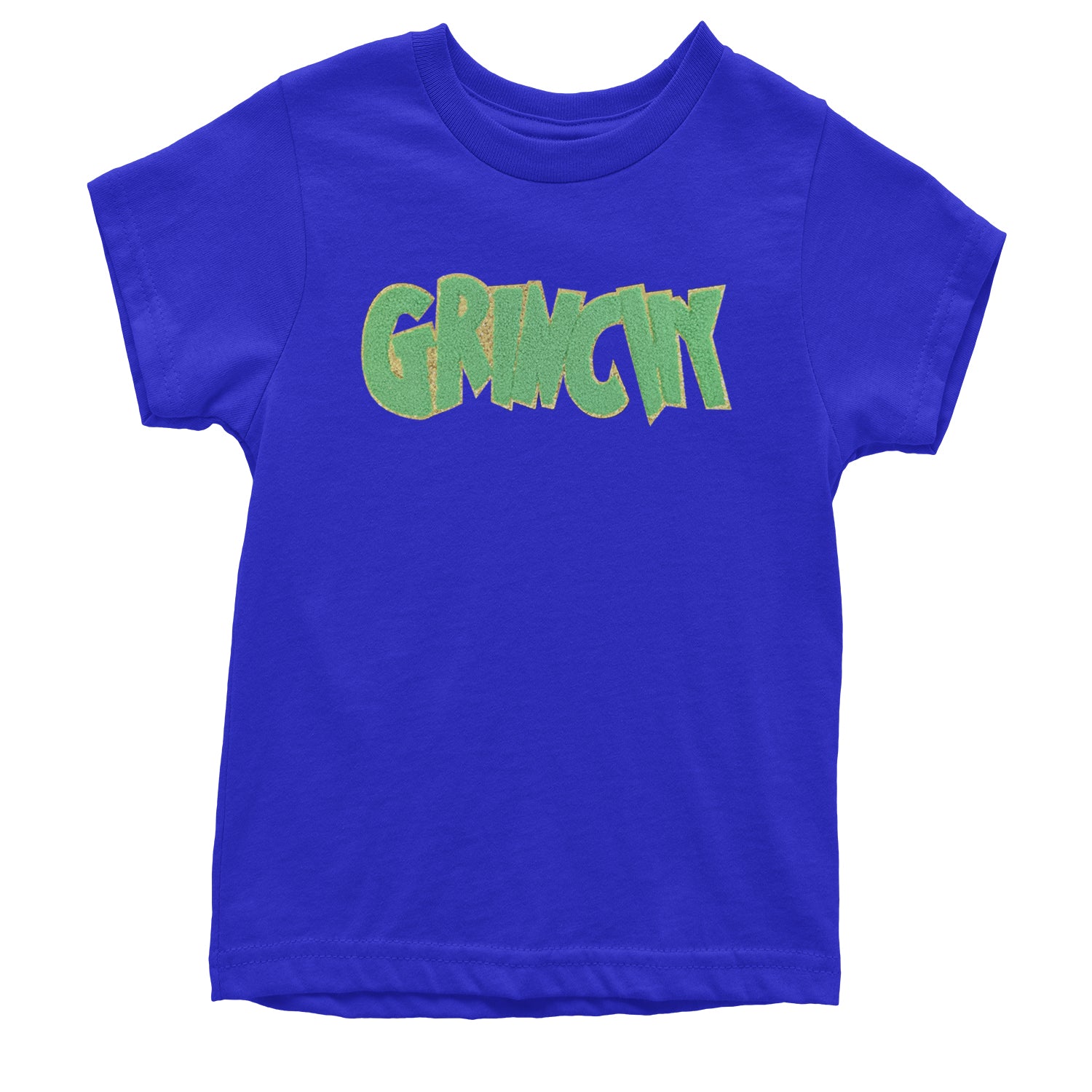 Green Gr-nchy Chenille Patch Youth T-shirt Royal Blue