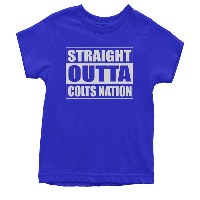 Straight Outta Colts Nation Football  Youth T-shirt