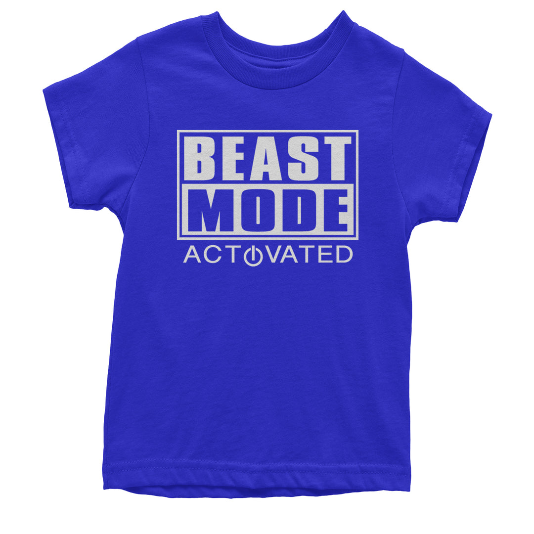 Activated Beast Mode Workout Gym Clothing Youth T-shirt Royal Blue