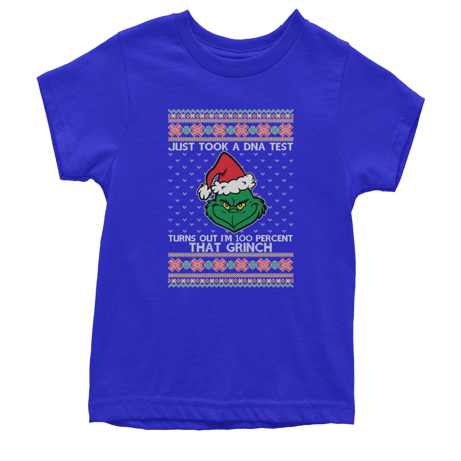 One Hundred Percent That Gr-nch Ugly Christmas Youth T-shirt Royal Blue