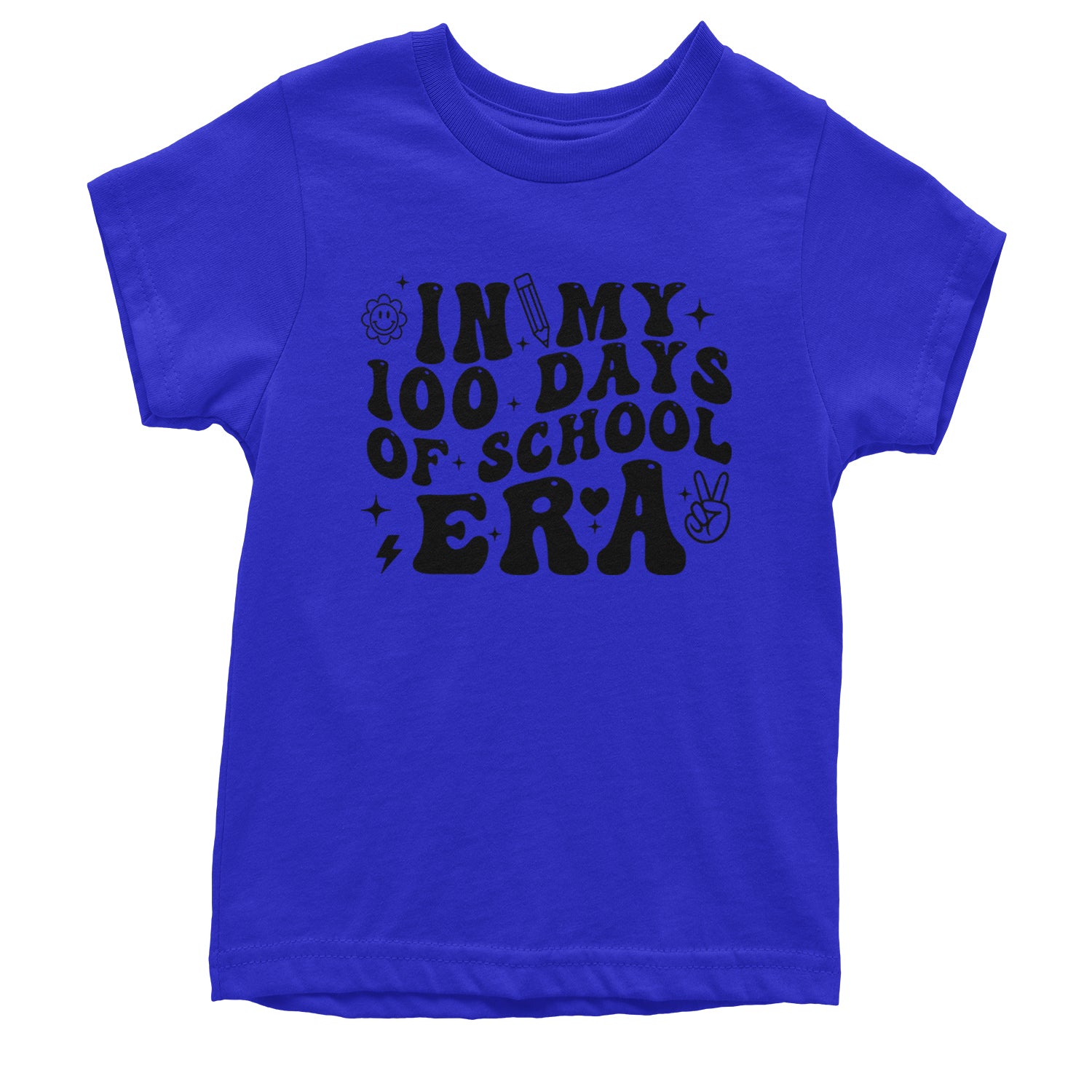 In My 100 Days Of School Era Youth T-shirt Royal Blue