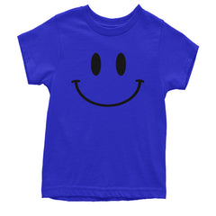 Smile Face Youth T-shirt Royal Blue
