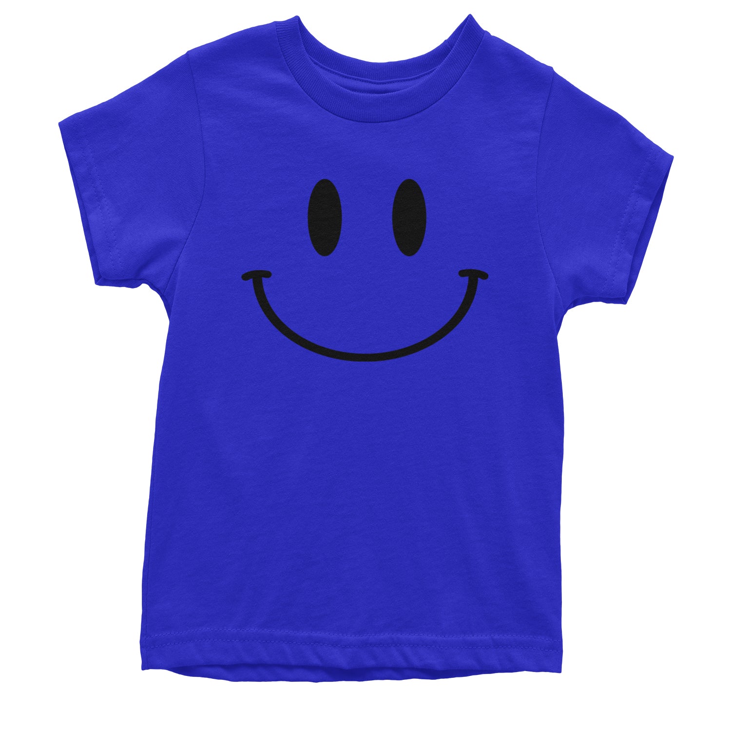 Smile Face Youth T-shirt Royal Blue