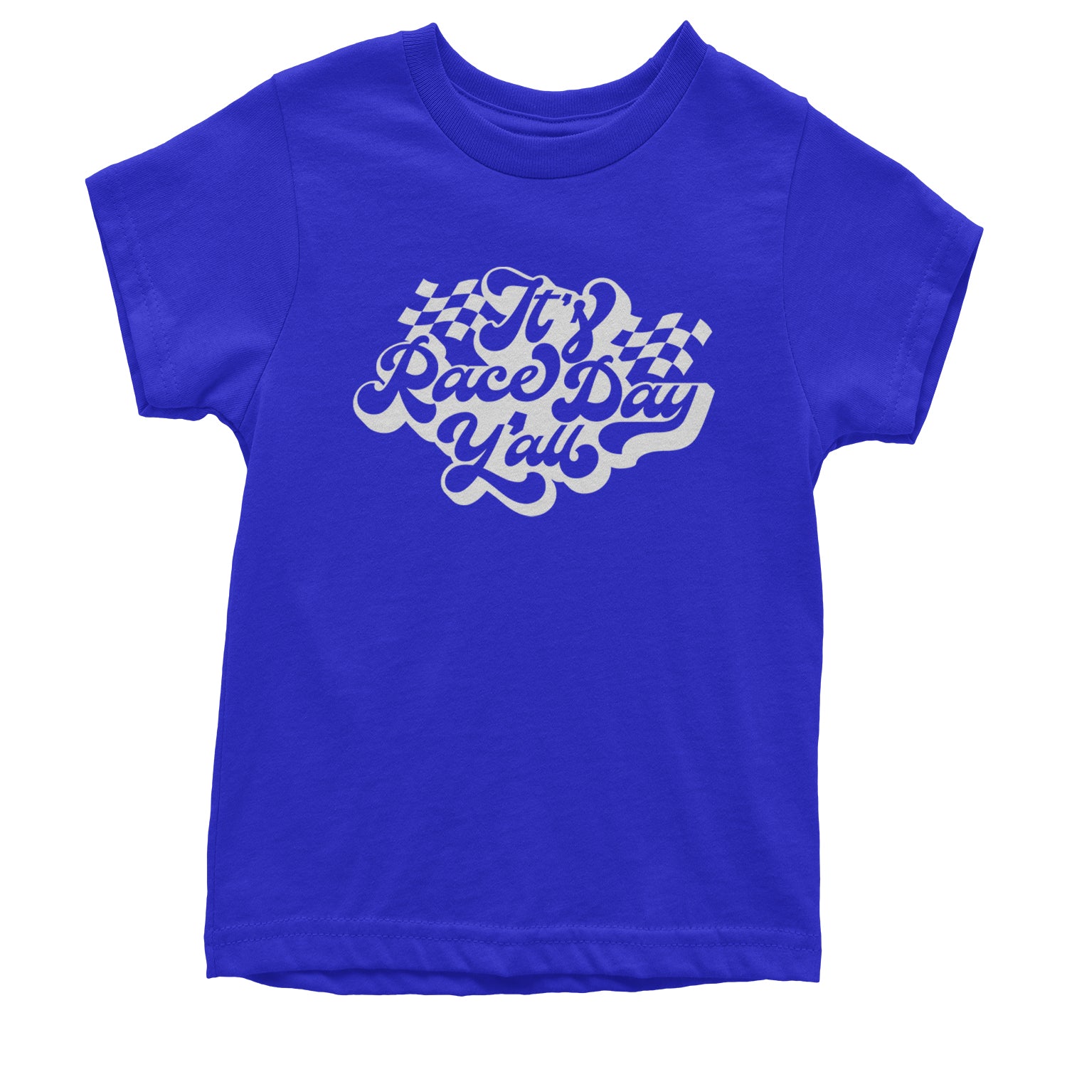 It's Race Day, Y'all Youth T-shirt Royal Blue