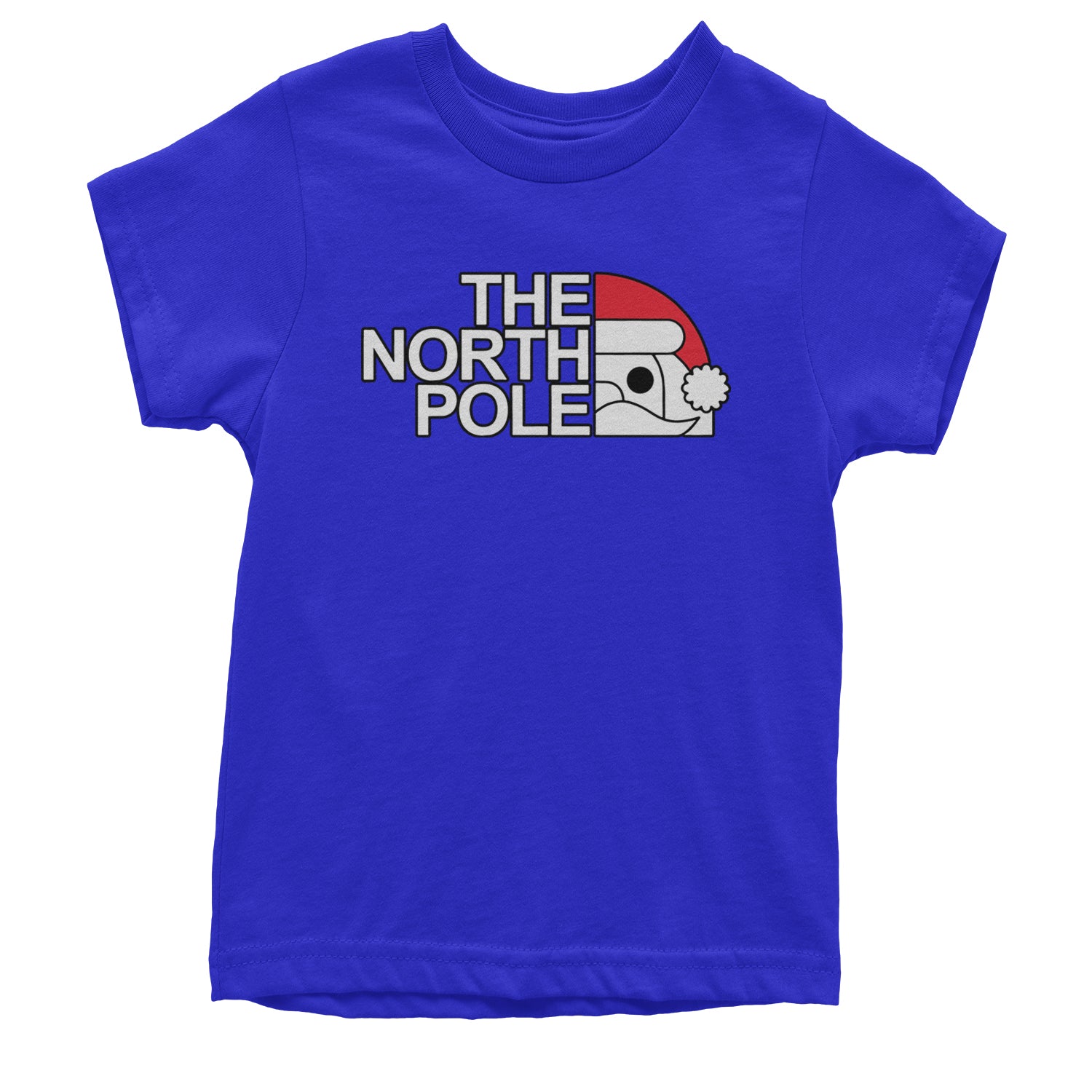 The North Pole Santa Face Youth T-shirt Royal Blue