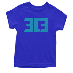 3L3 From The 313 Detroit Football Youth T-shirt Royal Blue