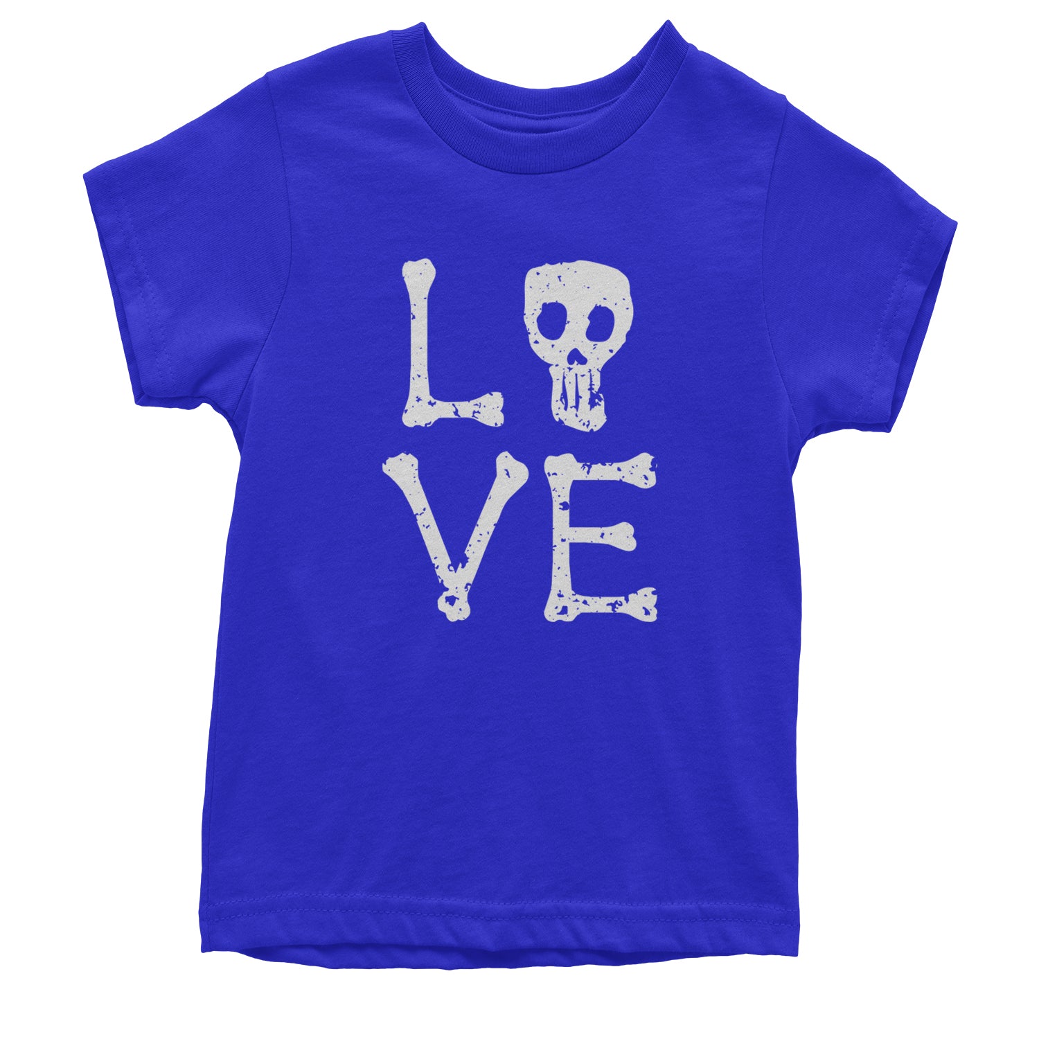 Love Skeleton Bones Youth T-shirt Royal Blue