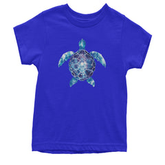 Ocean Aura Tie-Dye Sea Turtle Youth T-shirt Royal Blue
