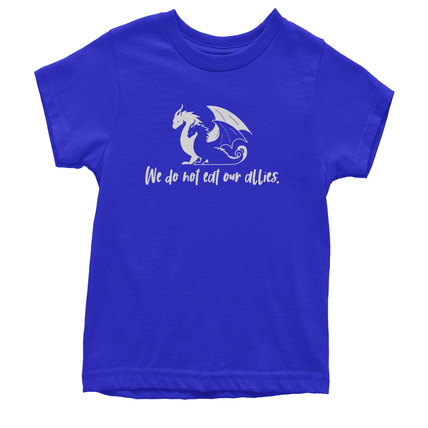 We Do Not Eat Our Allies Fourth Wing Basgiath Youth T-shirt Royal Blue