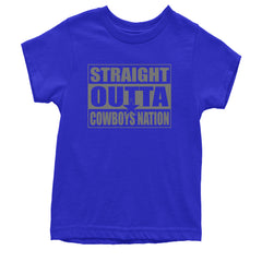 Straight Outta Cowboys Nation   Youth T-shirt Royal Blue