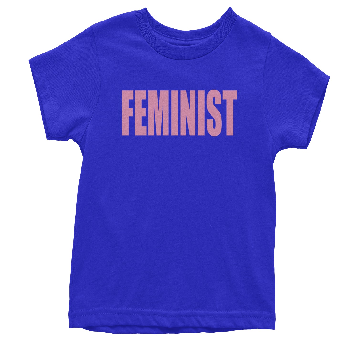 Feminist (Pink Print) Youth T-shirt Royal Blue