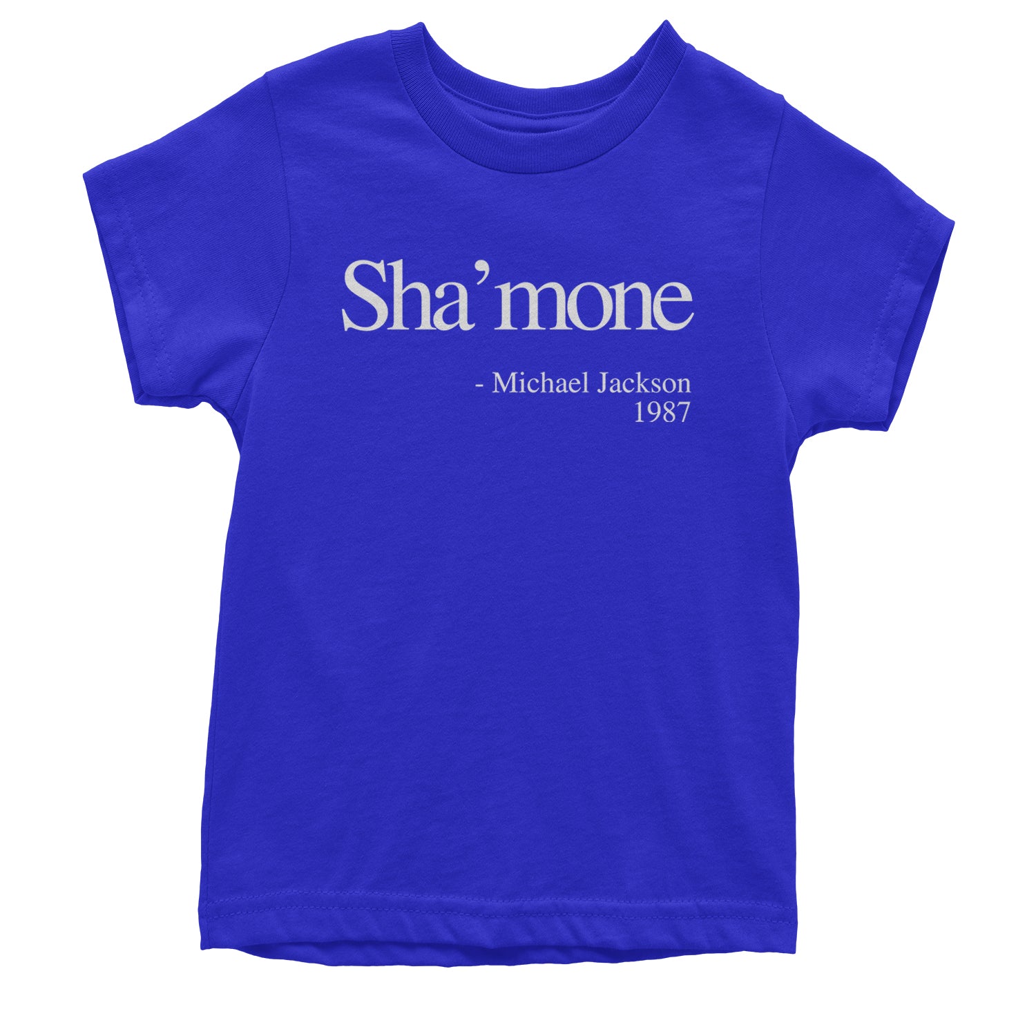 Sha'mone Quote King Of Pop Youth T-shirt Royal Blue