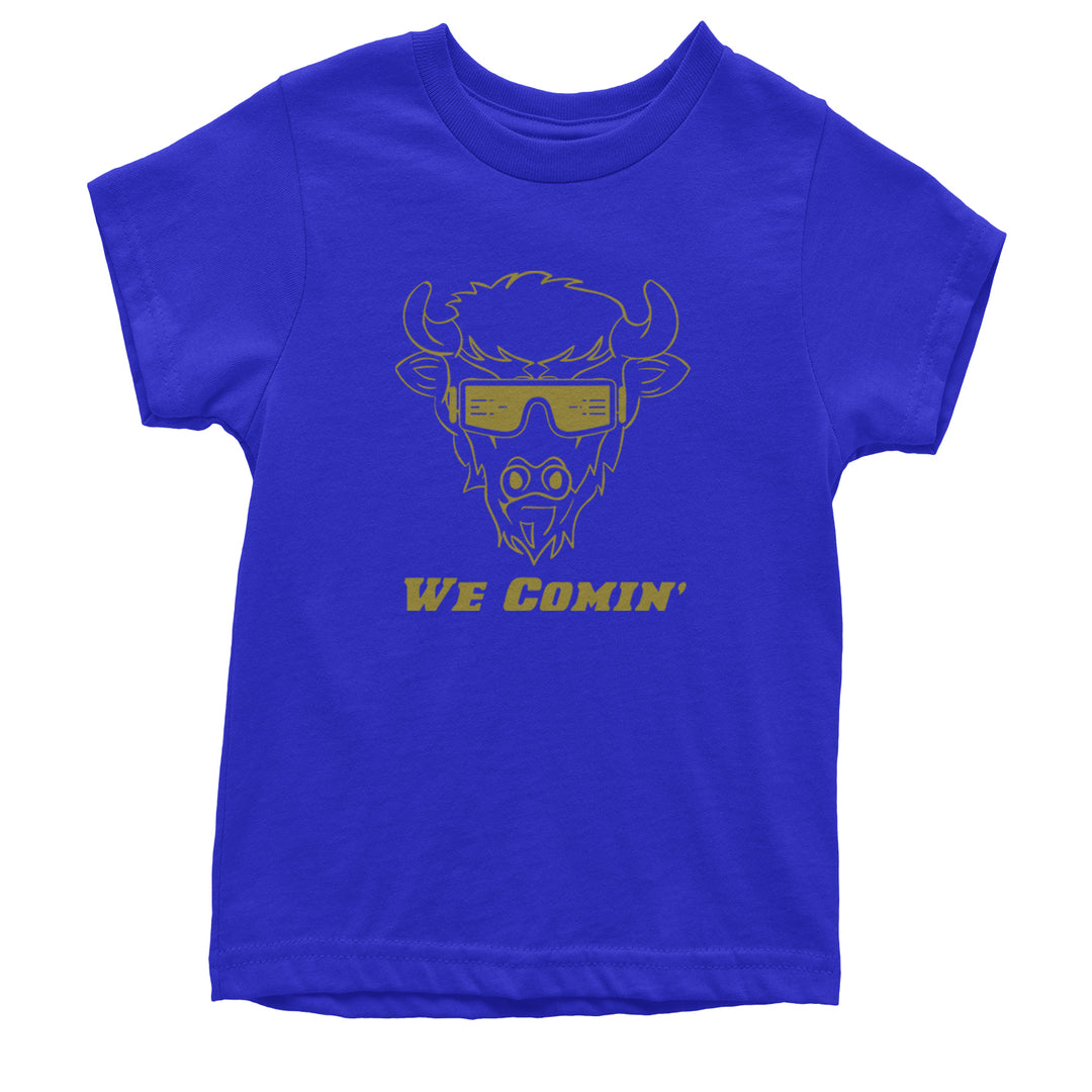 We Coming Coach Prime Colorado Youth T-shirt Royal Blue