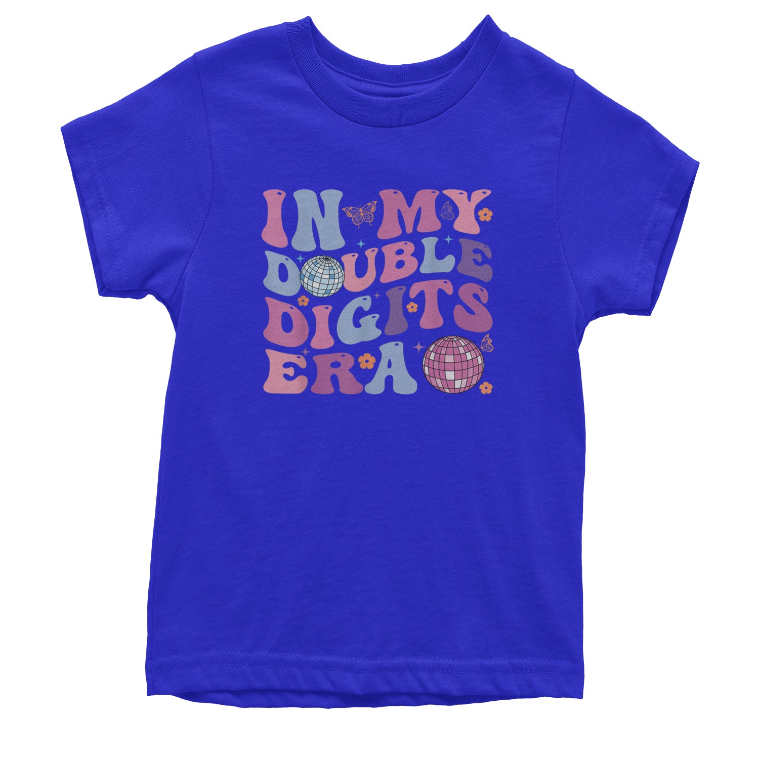 In My Double Digits Era Retro 10 Year Old 10th Birthday Youth T-shirt Royal Blue